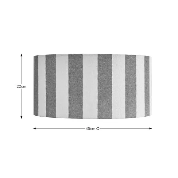 Shallow Drum Lamp Shade Striped - Orange, Fabric