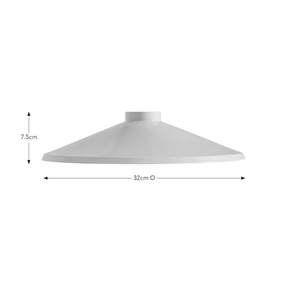 Shallow Easy Fit Pendant Shade - Ivory, Steel