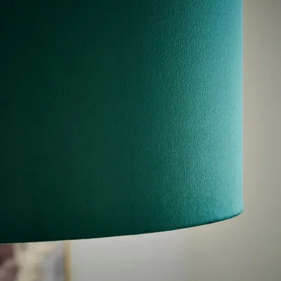 Shallow Lamp Shade - Bottle Green, Velvet