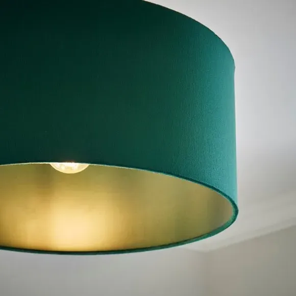 Shallow Lamp Shade - Bottle Green, Velvet