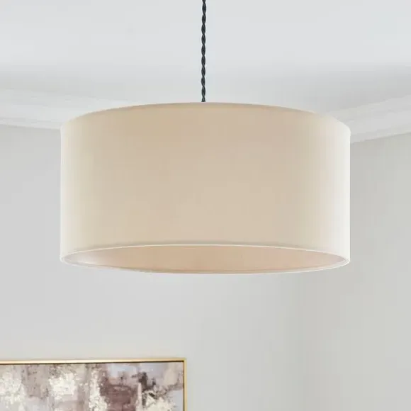 Shallow Lamp Shade - Cream, Velvet