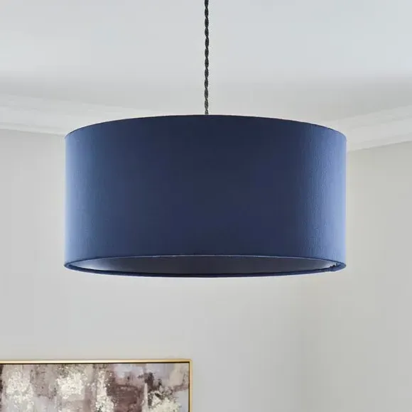 Shallow Lamp Shade - Navy, Velvet