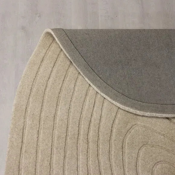 Shaped Wool Rug - Natural, 100% Wool
