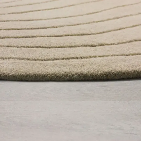 Shaped Wool Rug - Natural, 100% Wool