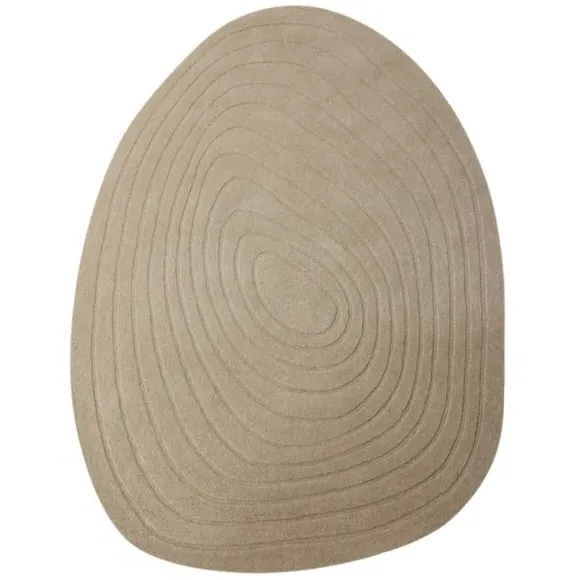 Shaped Wool Rug - Natural, 100% Wool