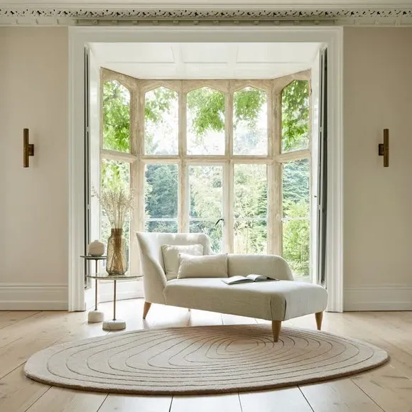 Shaped Wool Rug - Natural, 100% Wool