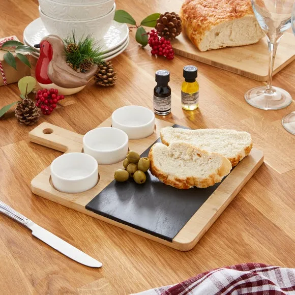 Sharing Platter Set with Dishes - Multicolor, Bamboo