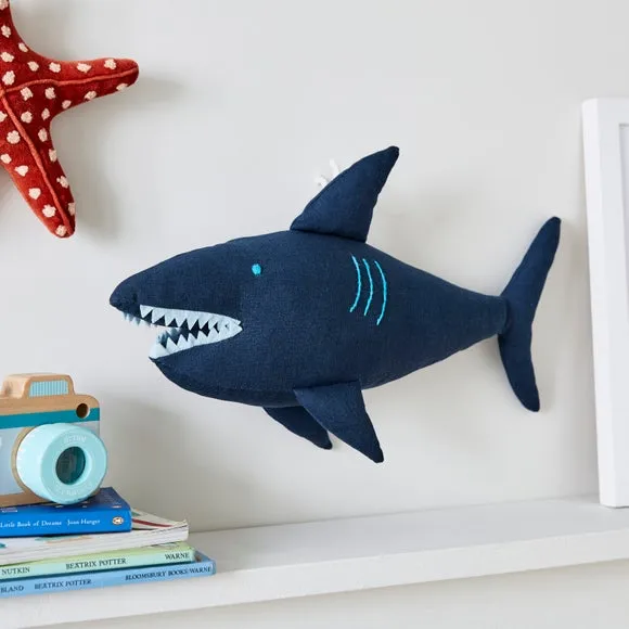 Shark Wall Head Decor - Multicolor, Cotton
