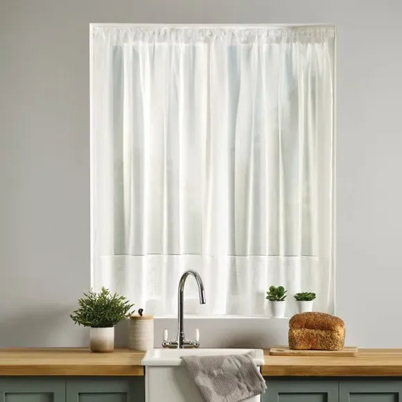 Sheer Voile Fabric by the Metre - White image