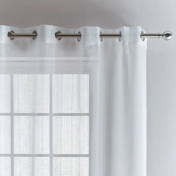 Sheer Voile Panel with Slot Top - White, Polyester image