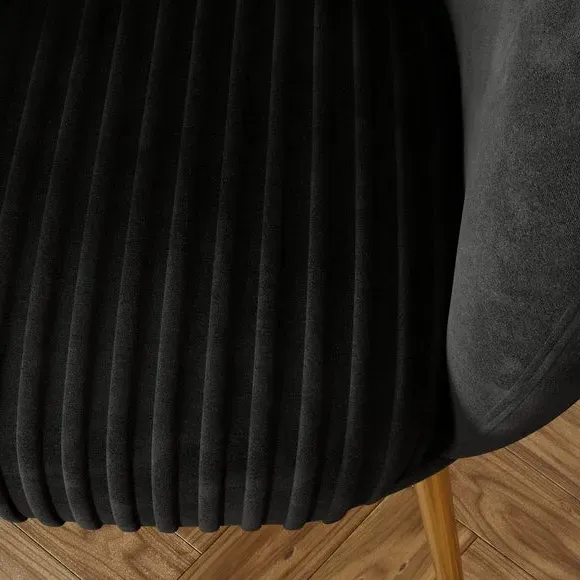 Shell Back Cocktail Chair - Black, Velvet