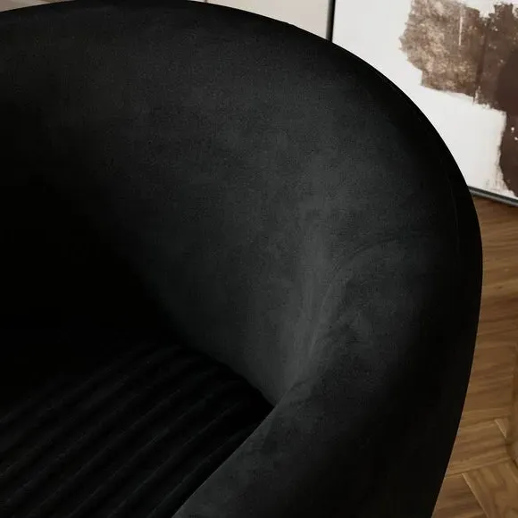 Shell Back Cocktail Chair - Black, Velvet