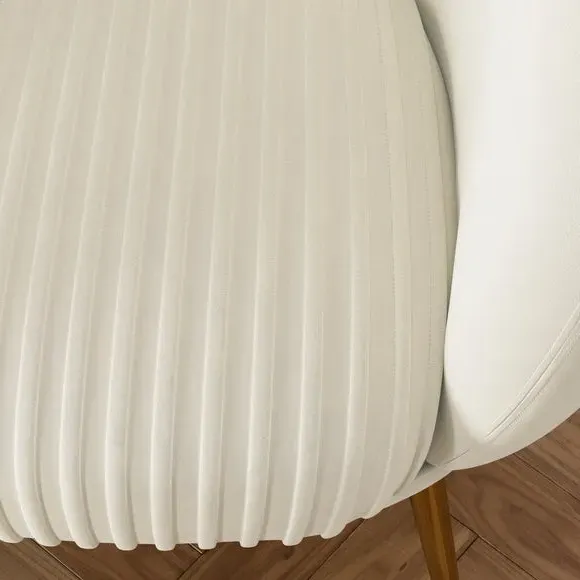 Shell Back Cocktail Chair - Ivory, Velvet