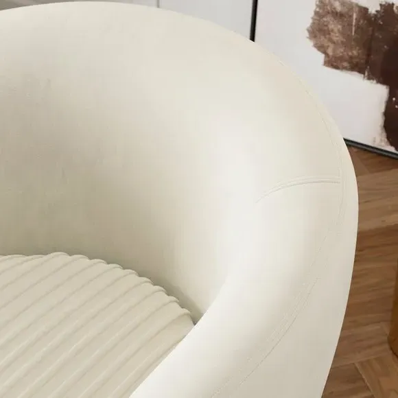 Shell Back Cocktail Chair - Ivory, Velvet