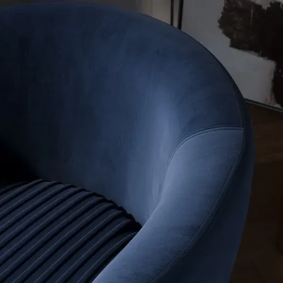 Shell Back Cocktail Chair - Navy, Velvet