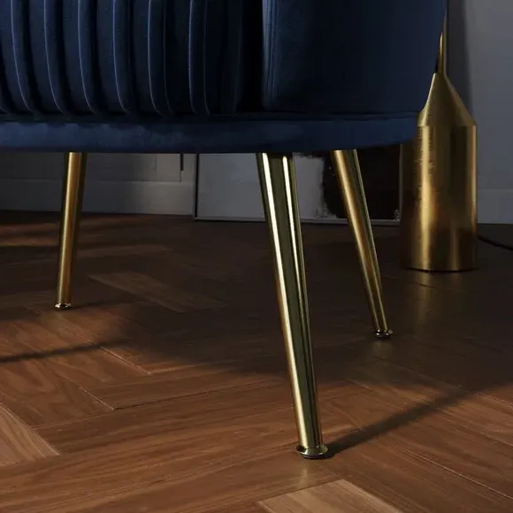 Shell Back Cocktail Chair - Navy, Velvet