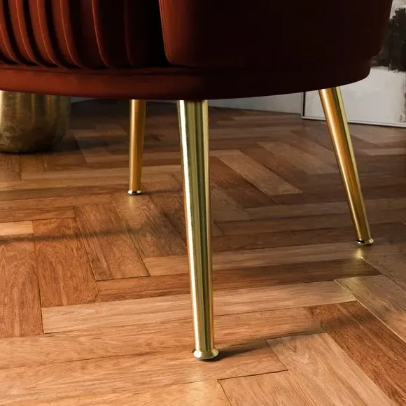 Shell Back Cocktail Chair - Orange, Velvet