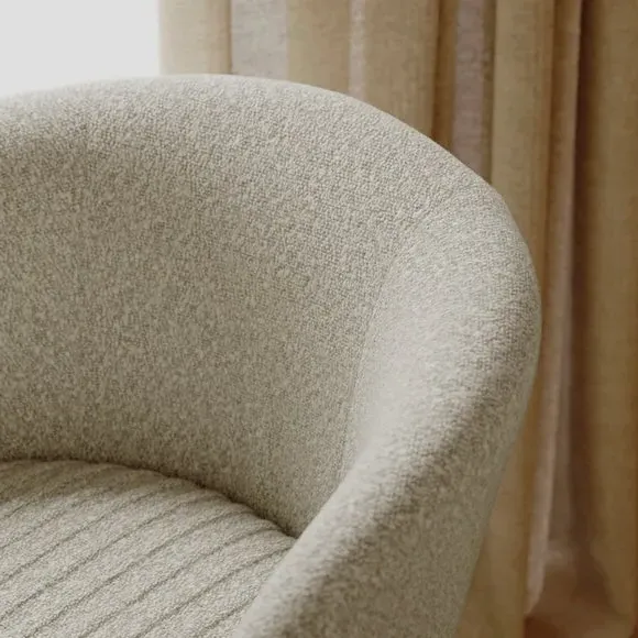 Shell Back Office Chair with Tilt - White, Boucle