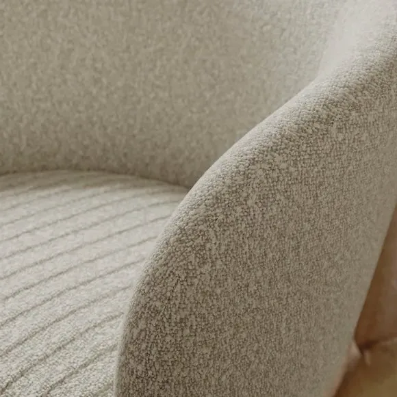 Shell Back Office Chair with Tilt - White, Boucle