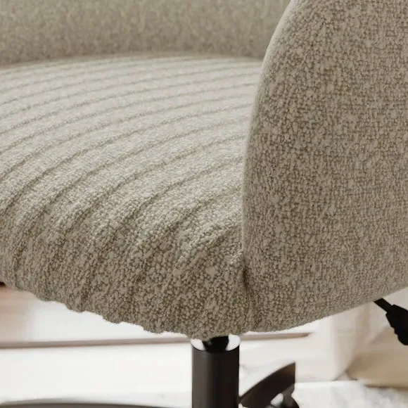 Shell Back Office Chair with Tilt - White, Boucle