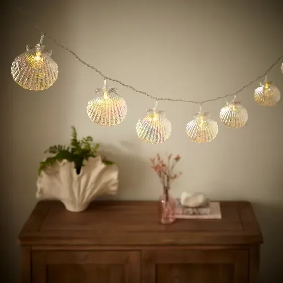 Shell String Lights - Multicolor, Battery Powered