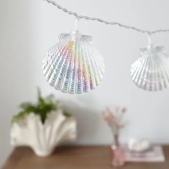 Shell String Lights - Multicolor, Battery Powered