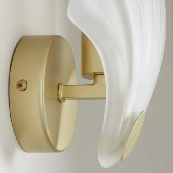 Shell Wall Light with Glass Shade - Gold