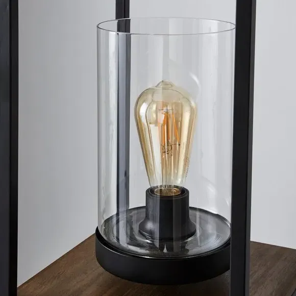Shelved Floor Lamp - Pine, Wood