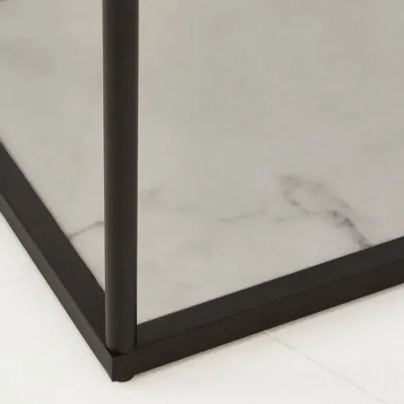 Shelved Floor Lamp with Storage - Black, Marble