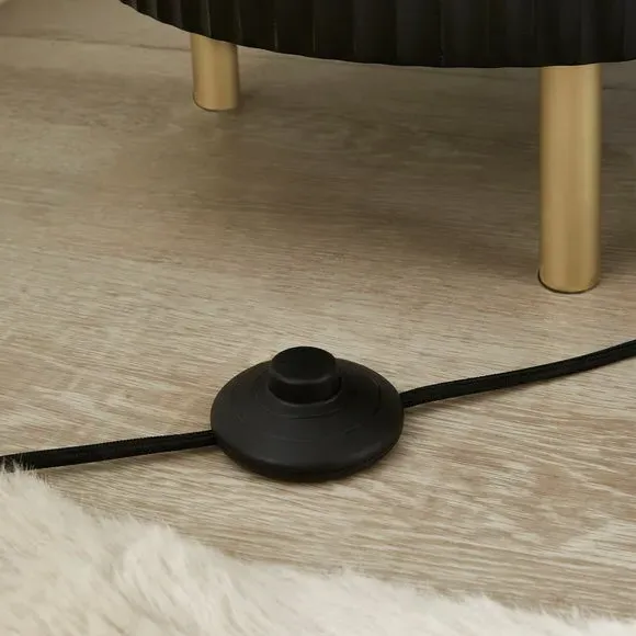 Shelved Floor Lamp with Storage - Black, Wood