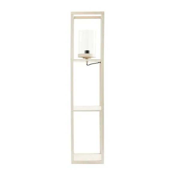Shelved Floor Lamp with Storage - Taupe