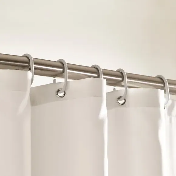 Shower Curtain with Stitch Detail - Black/White