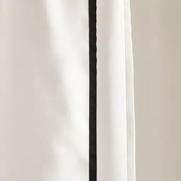Shower Curtain with Stitch Detail - Black/White