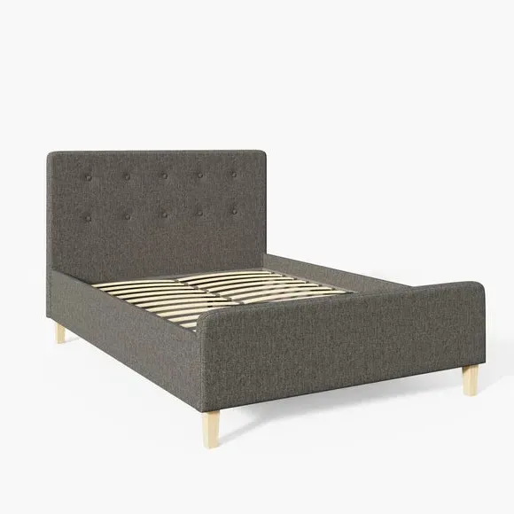 Side Lift Ottoman Bed Frame - Dark Grey, Fabric