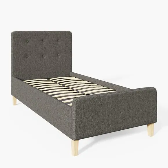 Side Lift Ottoman Bed Frame - Dark Grey, Fabric