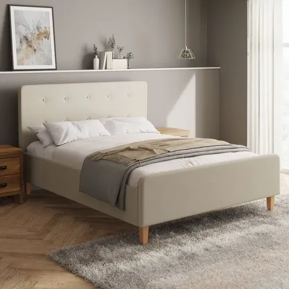 Side Lift Ottoman Bed Frame - Natural, Fabric