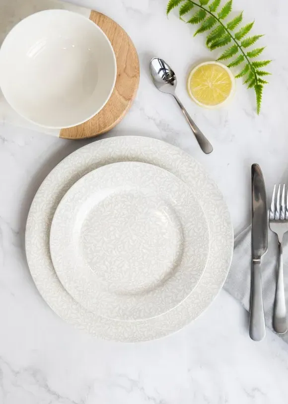 Side Plate - Light Grey, Bone China