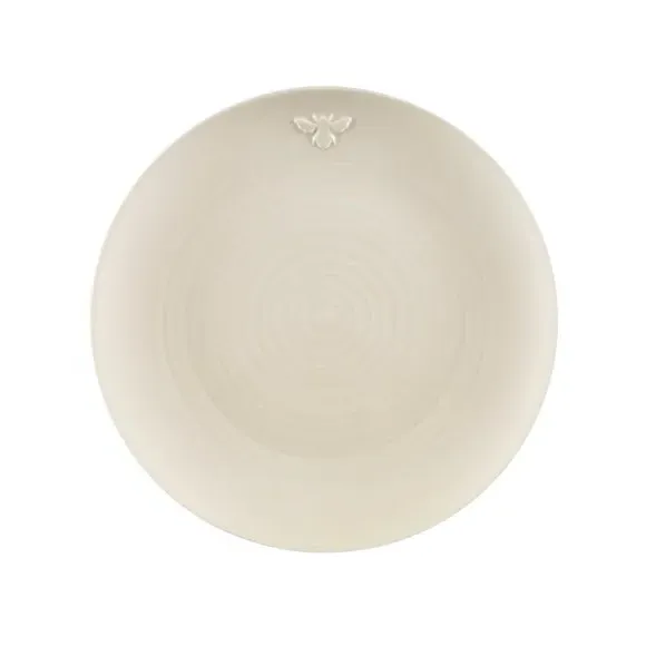Side Plate with Bee Emboss - Cream, Stoneware