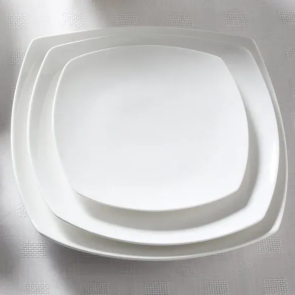 Side Plate with Curved Design - White, Fine China