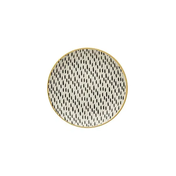 Side Plate with Dashed Pattern - Ochre, Stoneware image