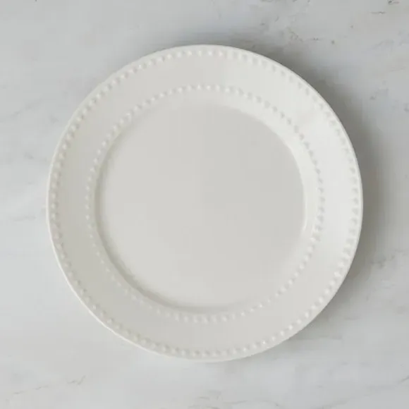 Side Plate with Dot Design - White image