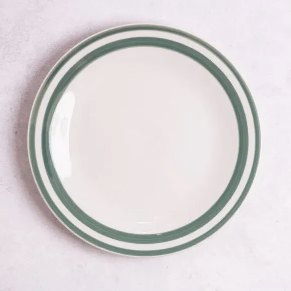 Side Plate with Hand-Painted Design - Green image