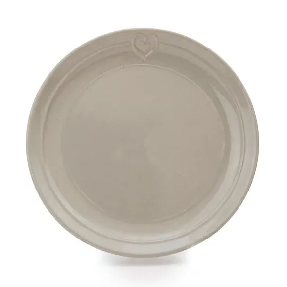 Side Plate with Heart Design - Grey, Stoneware image