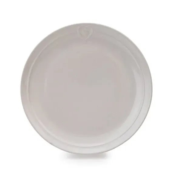 Side Plate with Heart Design - White, Stoneware image