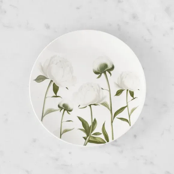 Side Plate with Peony Motif - Cream, Porcelain image