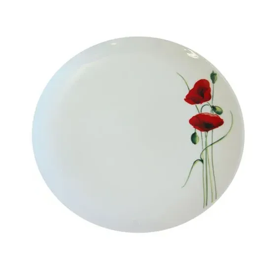 Side Plate with Poppy Motif - White, Porcelain image