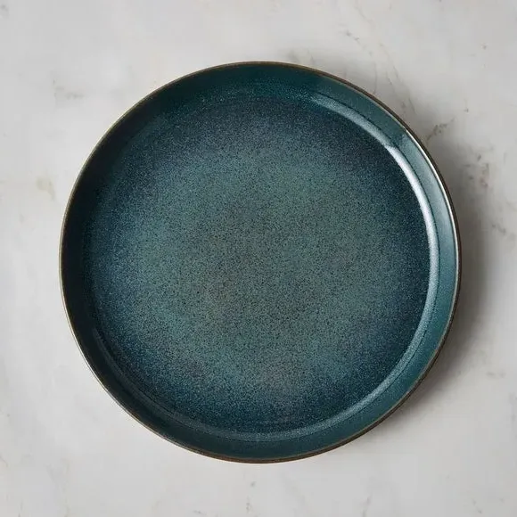Side Plate with Reactive Glaze - Blue, Stoneware