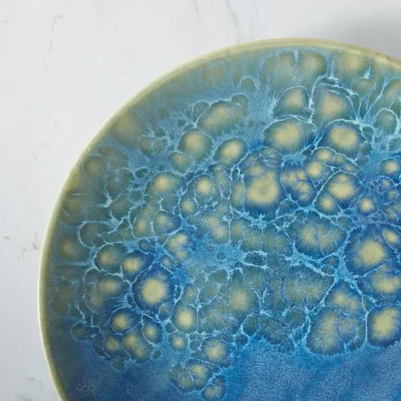 Side Plate with Reactive Glaze - Blue, Stoneware