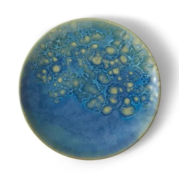 Side Plate with Reactive Glaze - Blue, Stoneware