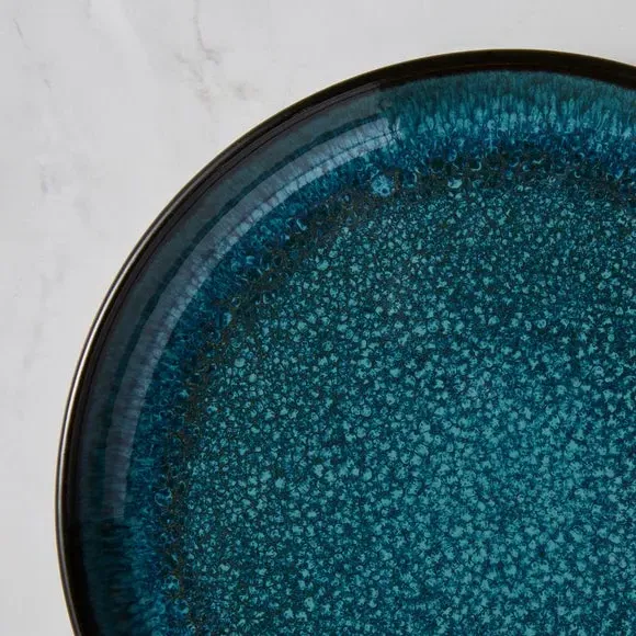 Side Plate with Reactive Glaze - Green, Ceramic
